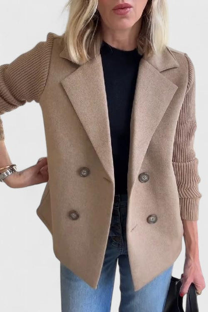 Fitted Wool Crew Neck Jacket