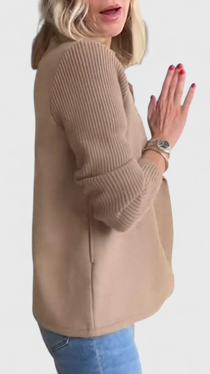 Fitted Wool Crew Neck Jacket