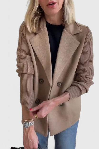 Fitted Wool Crew Neck Jacket