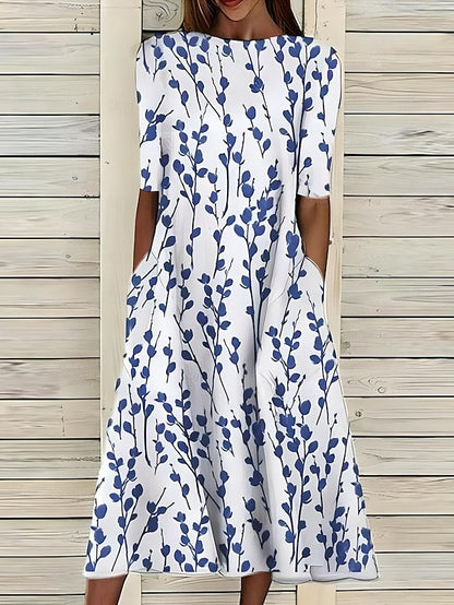 Floral Knee Length Women's Dress - VibreMode