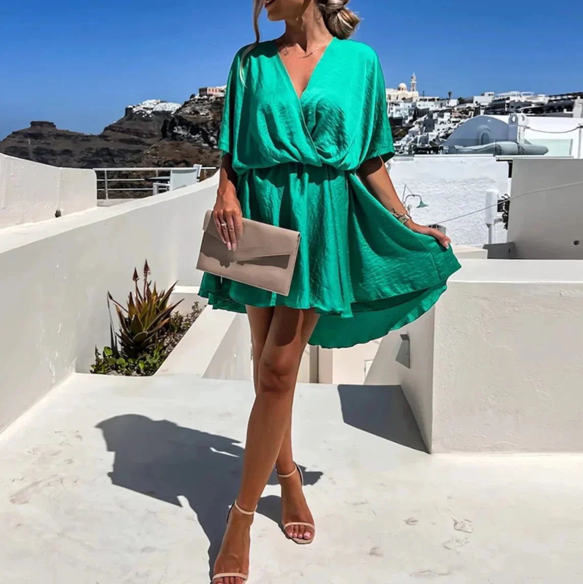 Chic Ladies' Wrap Mini Dress
