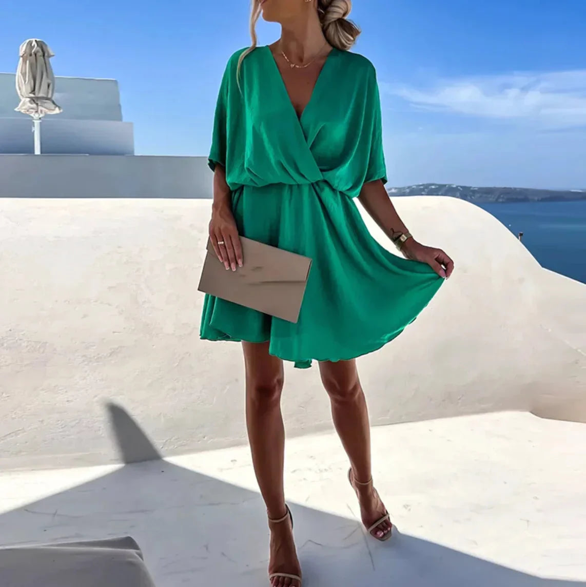 Chic Ladies' Wrap Mini Dress