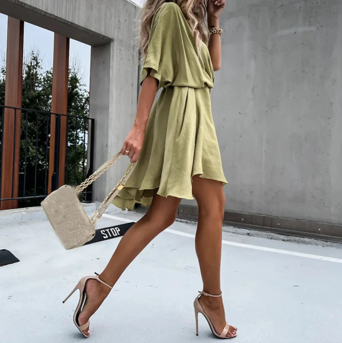 Chic Ladies' Wrap Mini Dress