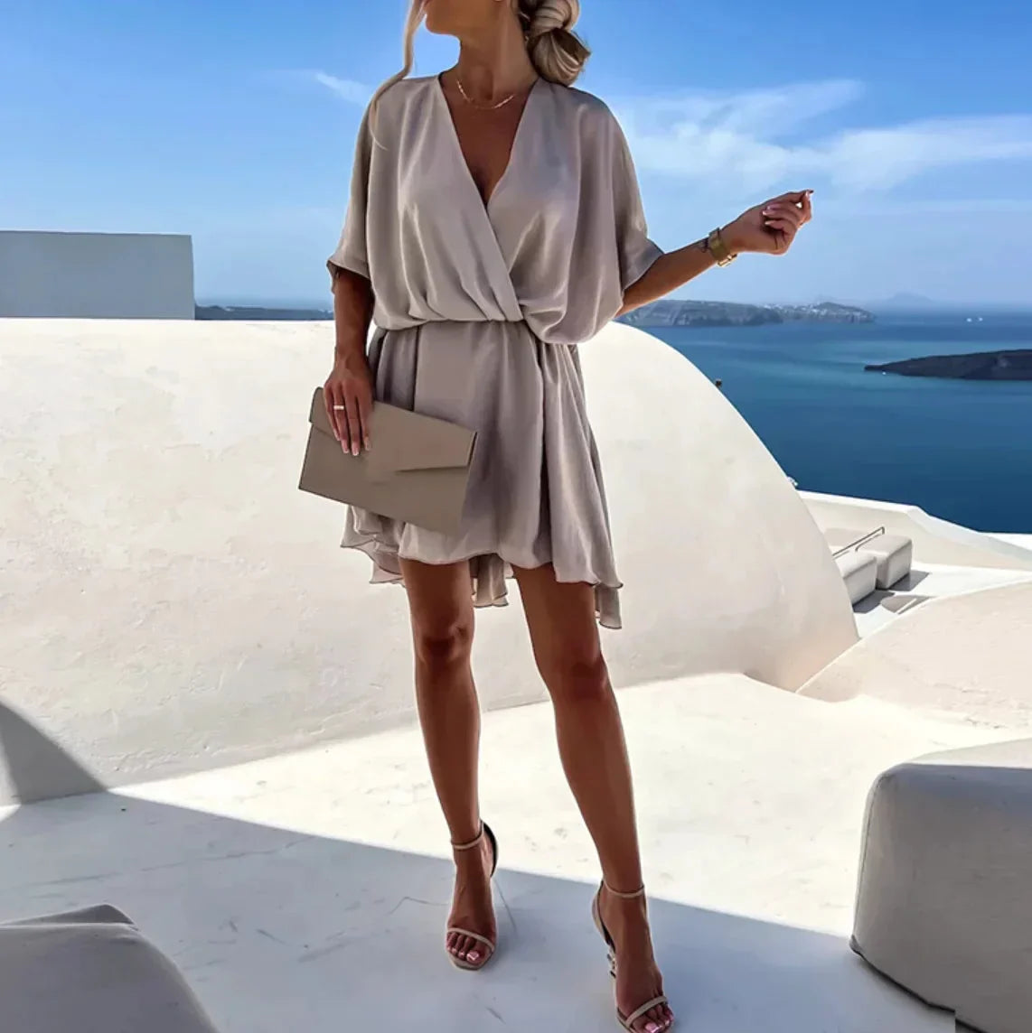 Chic Ladies' Wrap Mini Dress