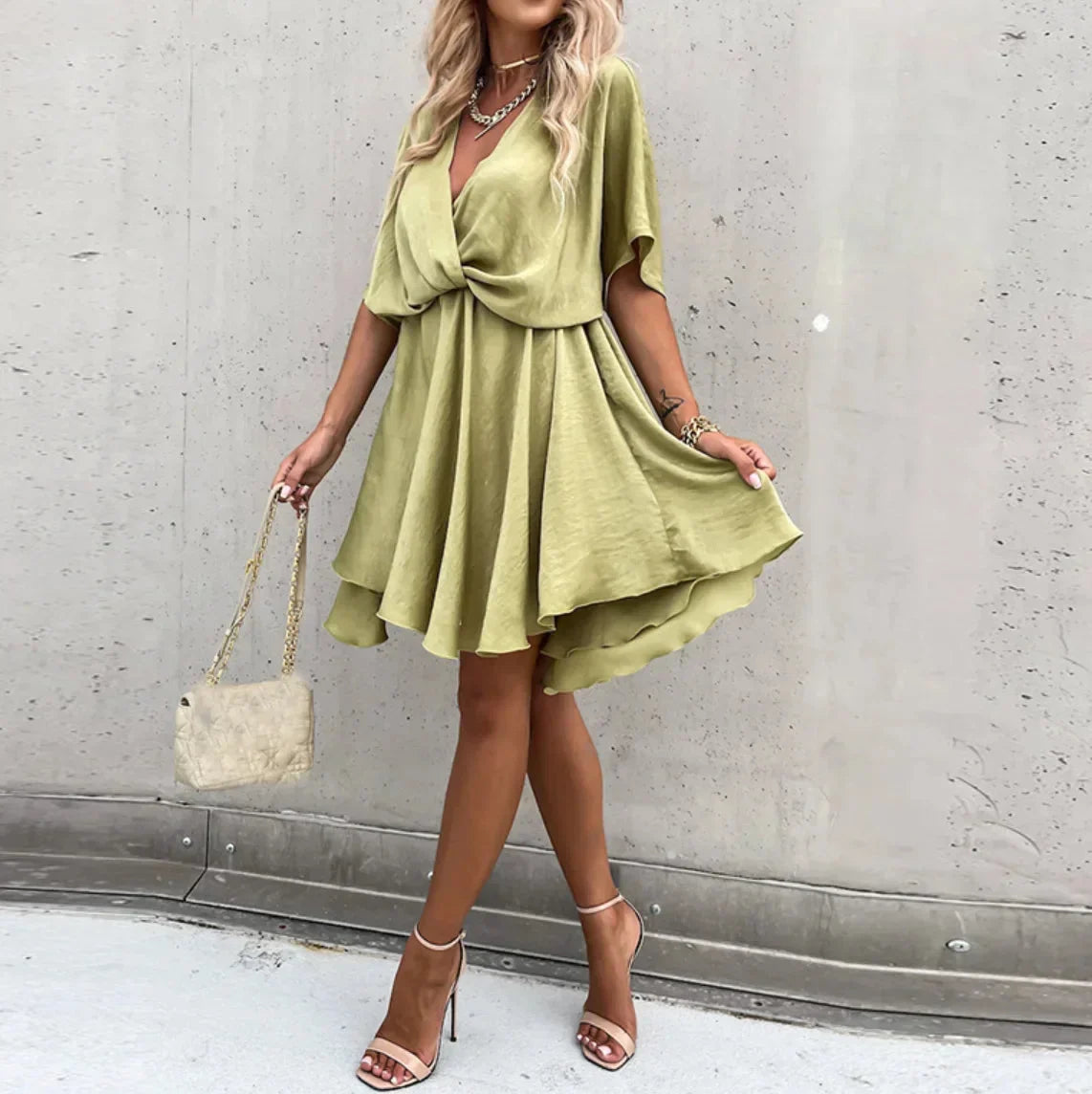 Chic Ladies' Wrap Mini Dress