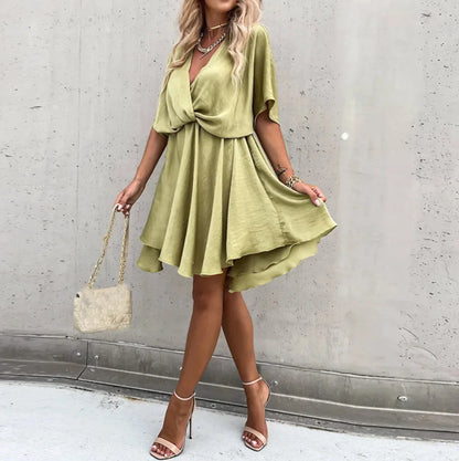 Chic Ladies' Wrap Mini Dress