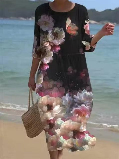 Image of Angela | Women's Relaxed Fit Casual Midi Dress