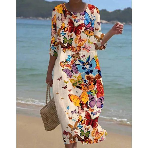Image of Angela | Women's Relaxed Fit Casual Midi Dress