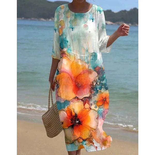 Image of Angela | Women's Relaxed Fit Casual Midi Dress
