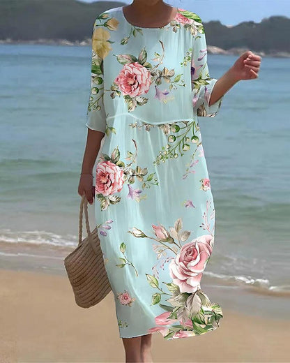 Image of Angela | Women's Relaxed Fit Casual Midi Dress