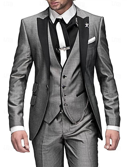 Men's 3-Piece Suit Blazer Waistcoat Trousers Set