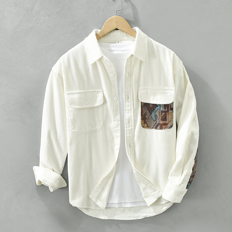 Anthony Men's Corduroy Long Sleeve Shirt - VibreMode