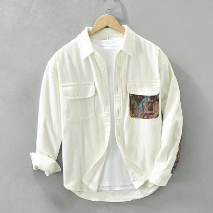 Anthony Men's Corduroy Long Sleeve Shirt - VibreMode