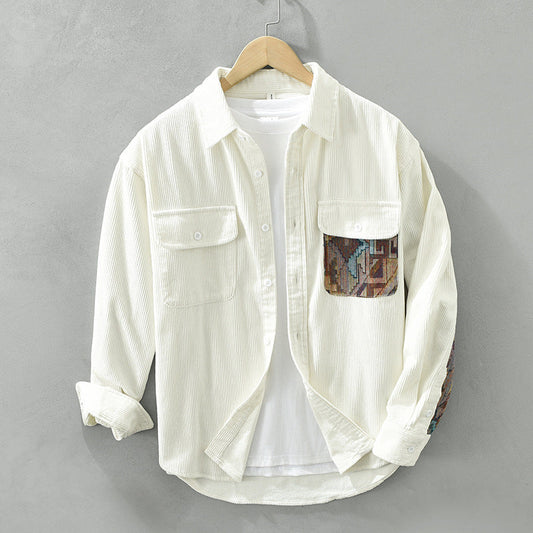 Anthony Men's Corduroy Long Sleeve Shirt - VibreMode