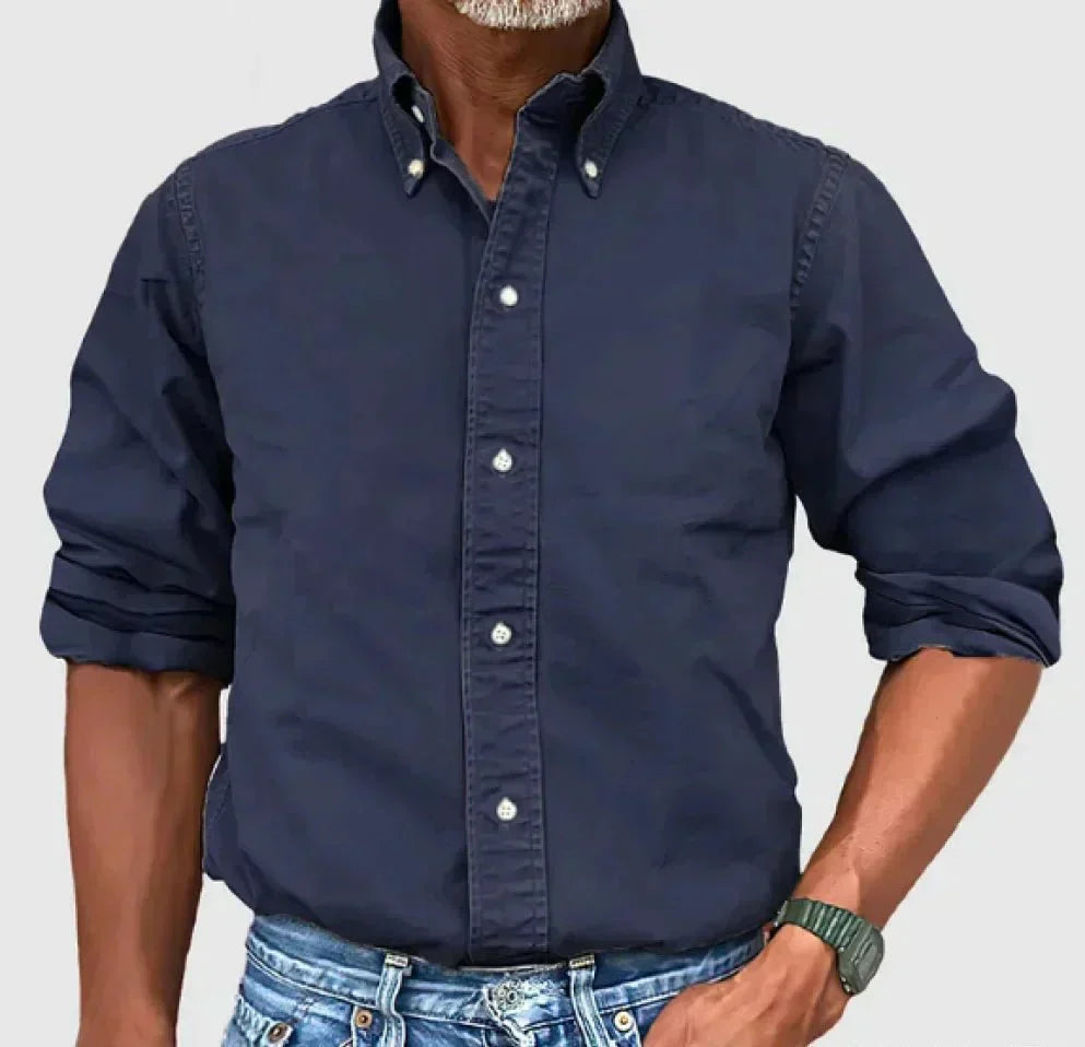 Relaxed Fit Men's Classic Button Shirt