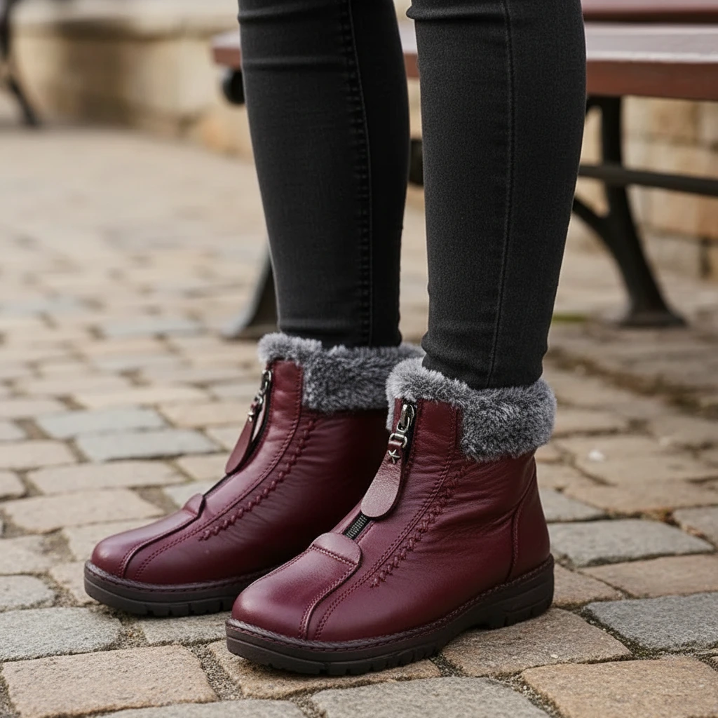 Warm Fuzzy Zip Up Boots