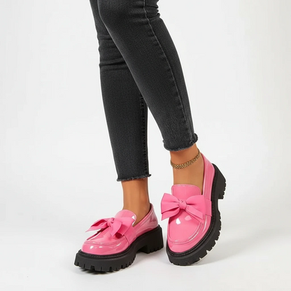 Comfortable Ladies Bow Detail Loafers Shoes