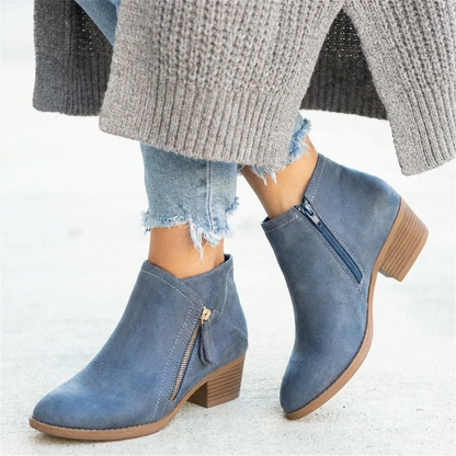 Comfortable Low Heel Ankle Support Boots for Women - VibreMode