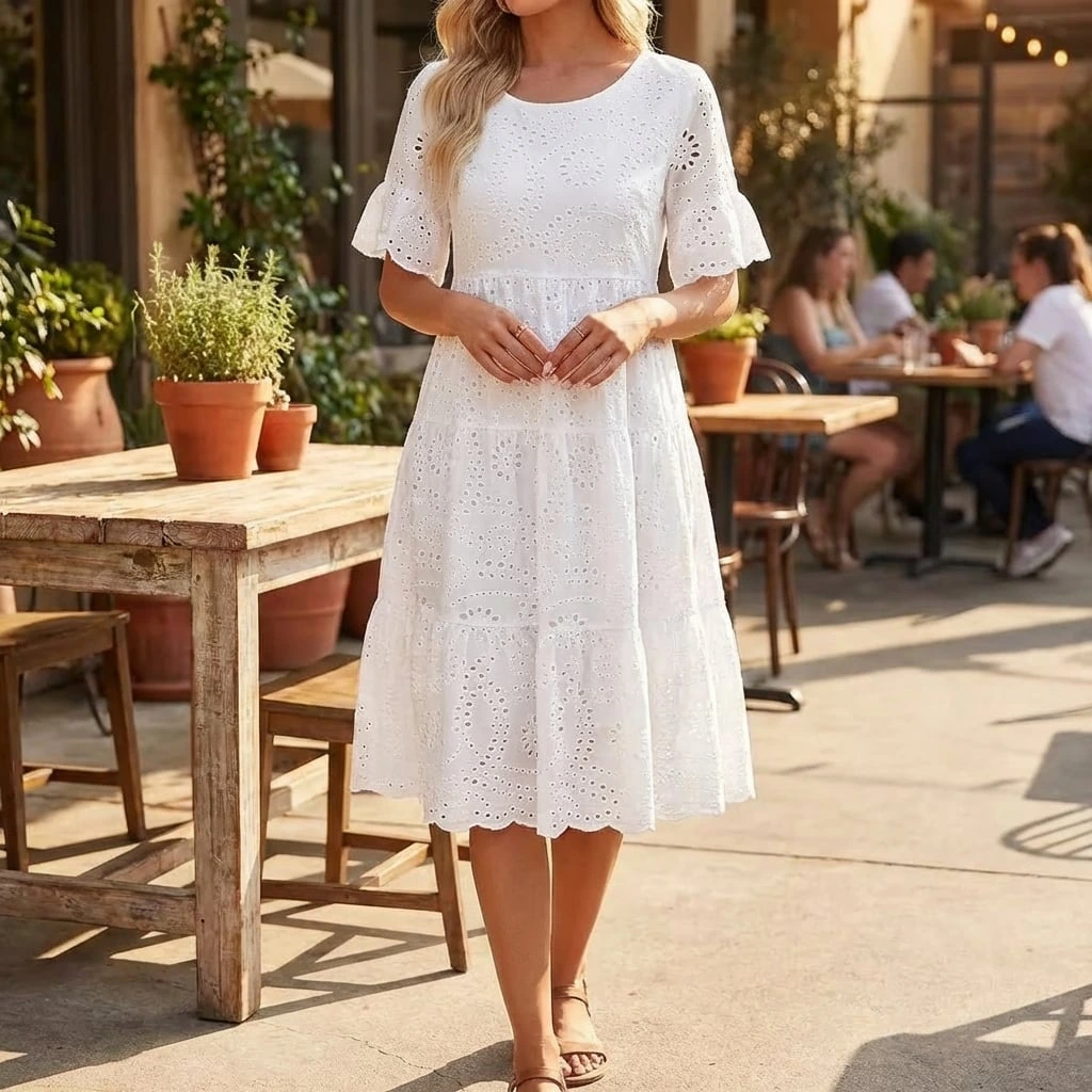 Lace Midi Dress for Women