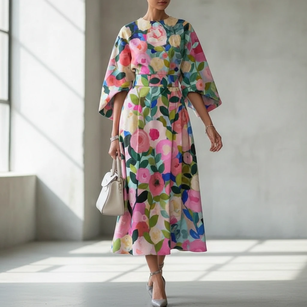 Pretty Waist Midi Summer Dress - VibreMode