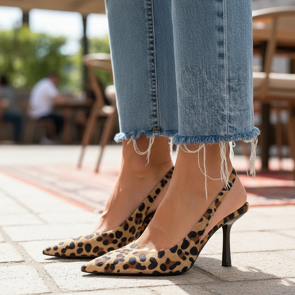 Animal Print High Heel Slingbacks