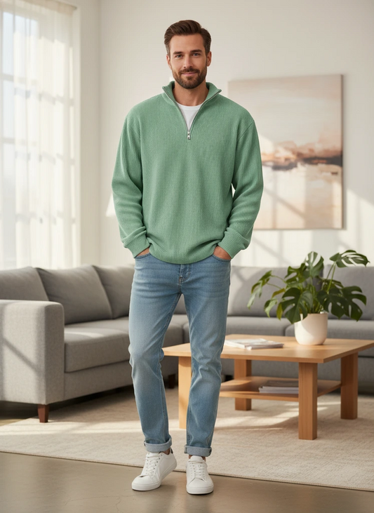 Classic Fit Crew Neck Pullover Sweater - VibreMode