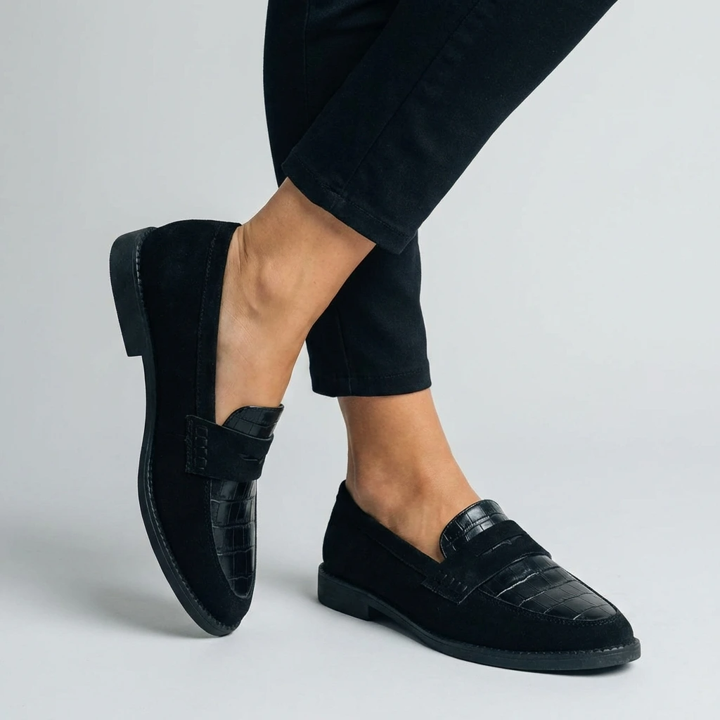 Comfortable Croc Pattern Slip On Shoes - VibreMode