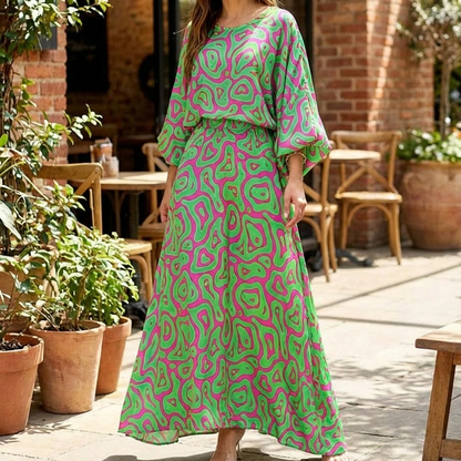 Vibrant Floral Long Summer Dress - VibreMode