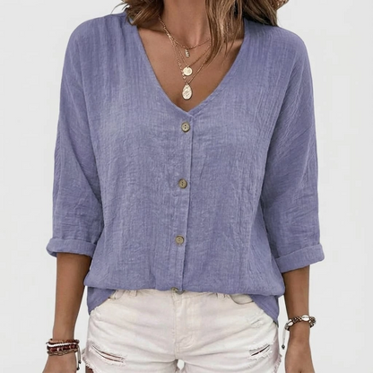 Casual Open Front V Neck Tee Shirt - VibreMode