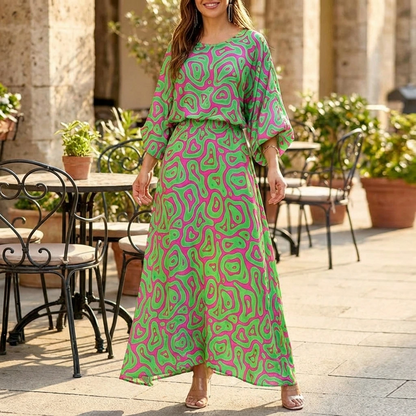 Vibrant Floral Long Summer Dress