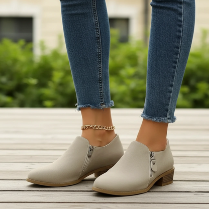 Casual Soft Zipper Low Ankle Shoes - VibreMode