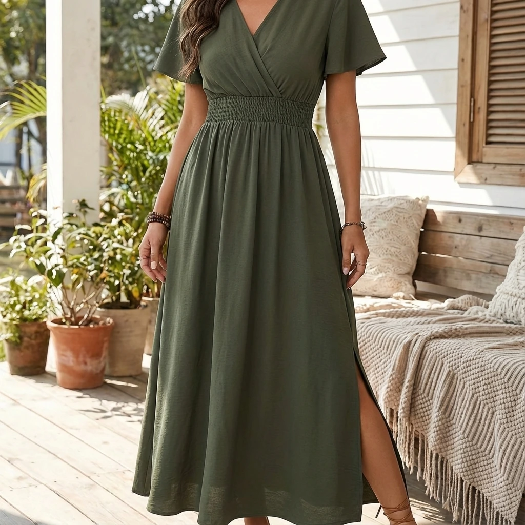 Flowy Long Sleeve Maxi Dress - VibreMode