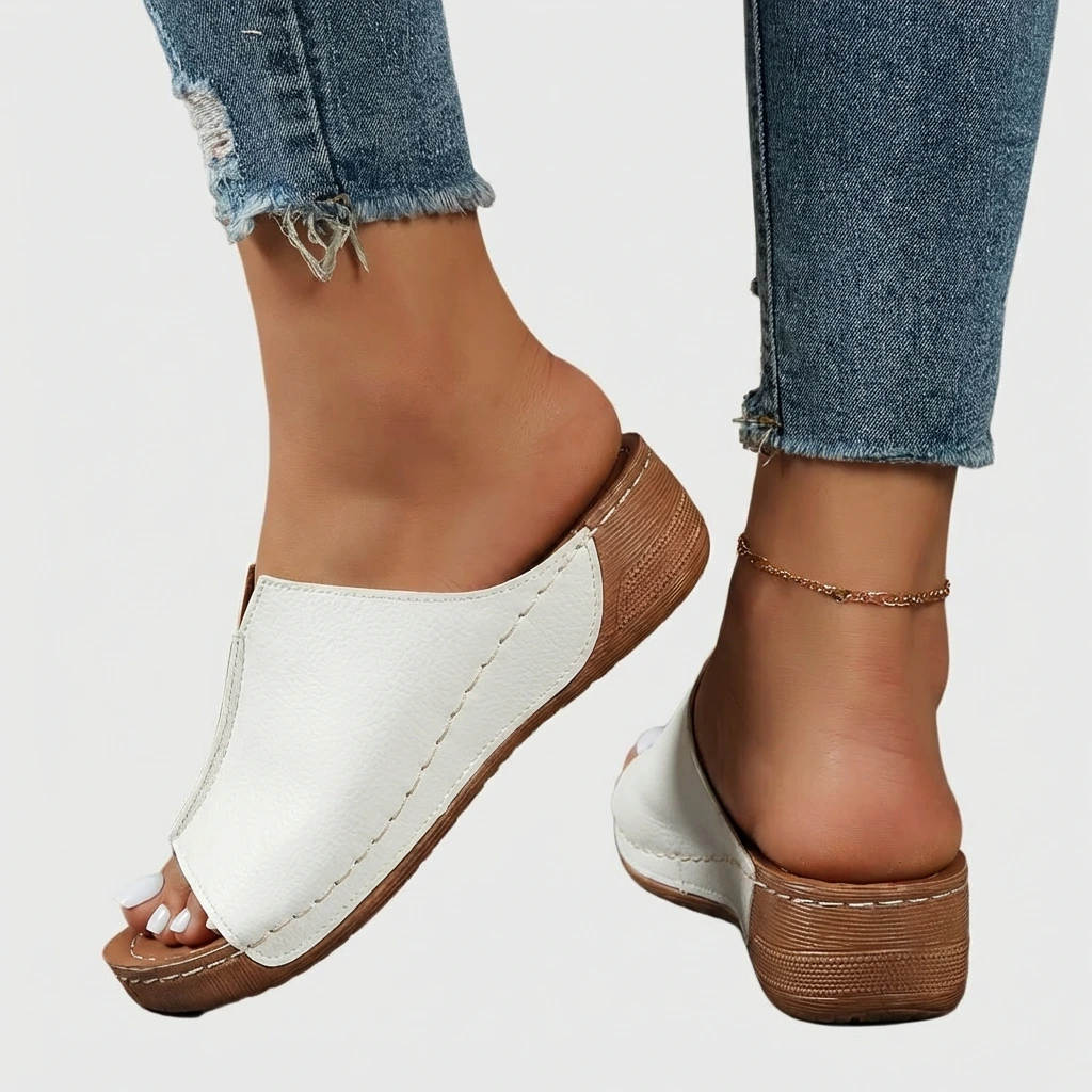 Ladies Comfortable Espadrille Wedge Sandals - VibreMode