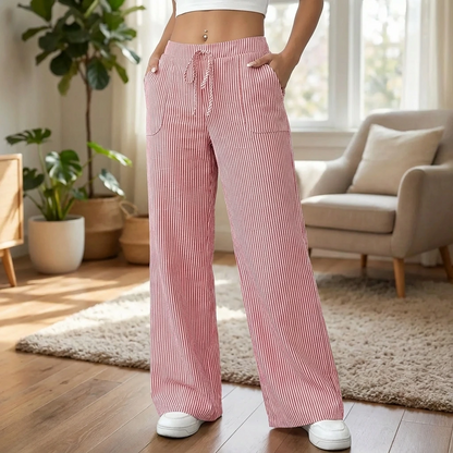 Comfortable Loose Fit Striped Pants