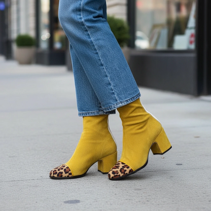 Stylish Chunky High Heel Ankle Boots - VibreMode