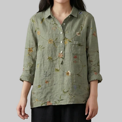 Casual Floral Short Sleeve Shirt - VibreMode