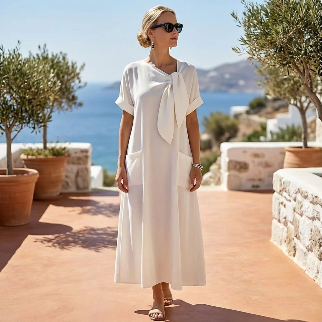 Loose Fit V-Neck Maxi Dress