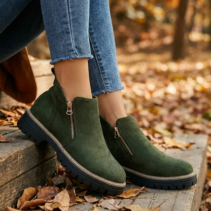 Thick Buckle Low Heel Boots - VibreMode
