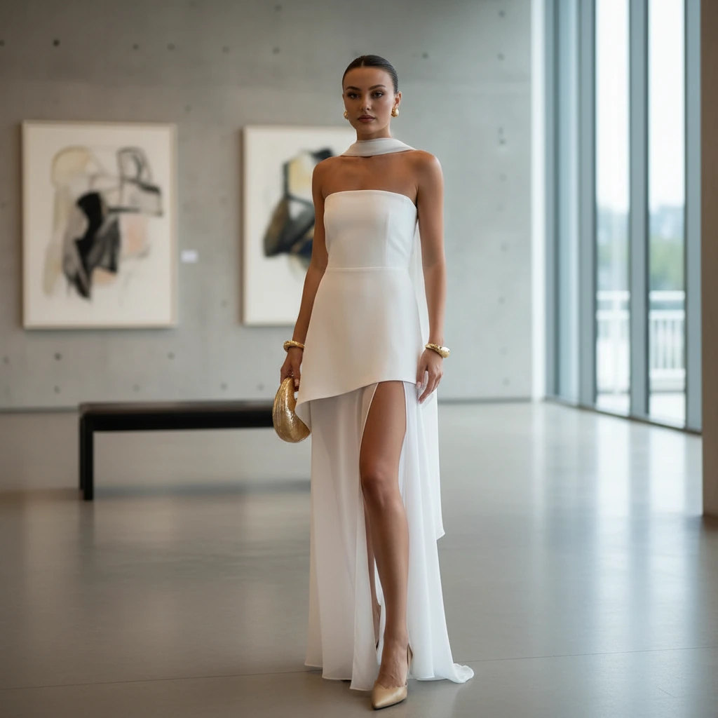 Sleeveless Deep-Slit Formal Gown