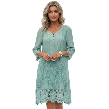 Beautiful Floral Sleeved Summer Dress for Women