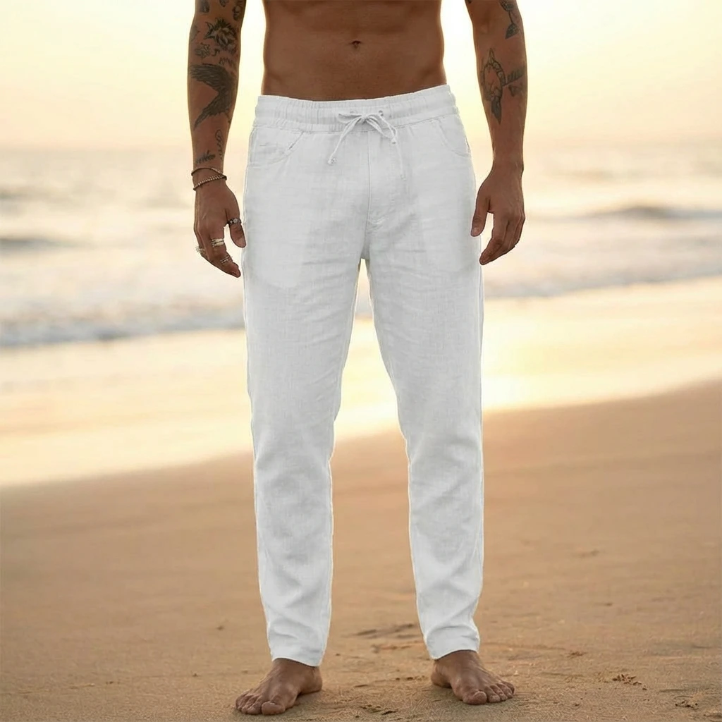 Relaxed Fit Elastic Waist Trousers