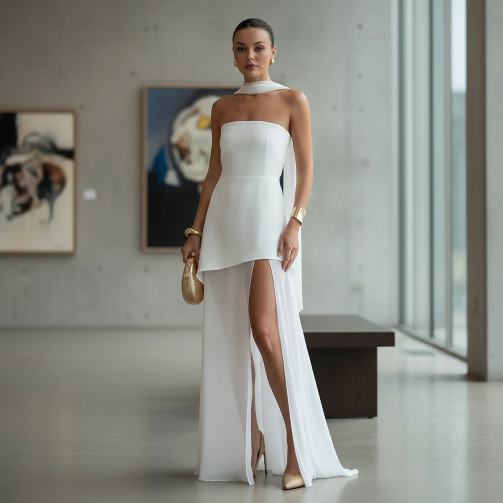 Sleeveless Deep-Slit Formal Gown - VibreMode