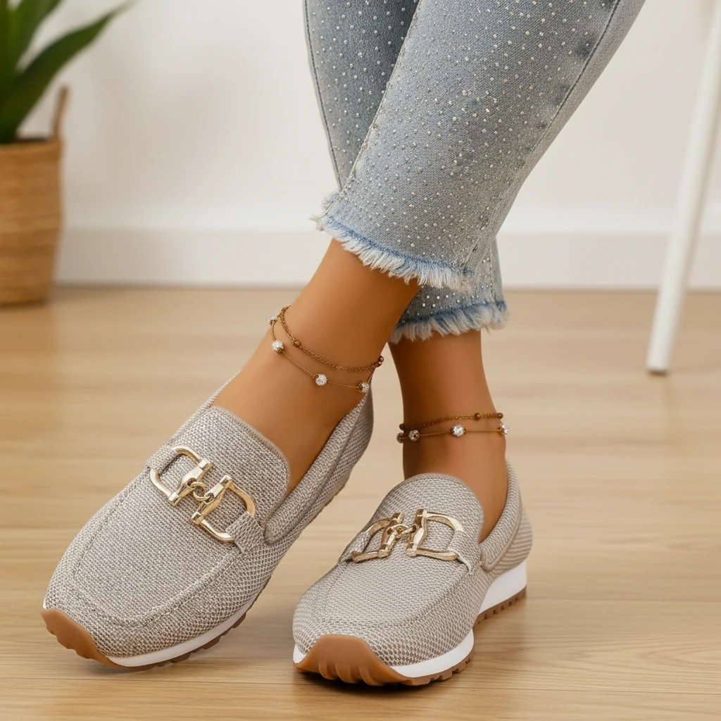 Timeless Buckle Slip On Loafers