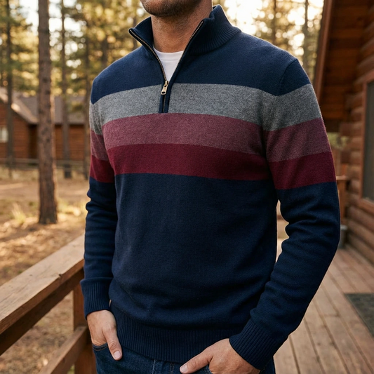Colorful Stripe Long Sleeve Sweater - VibreMode
