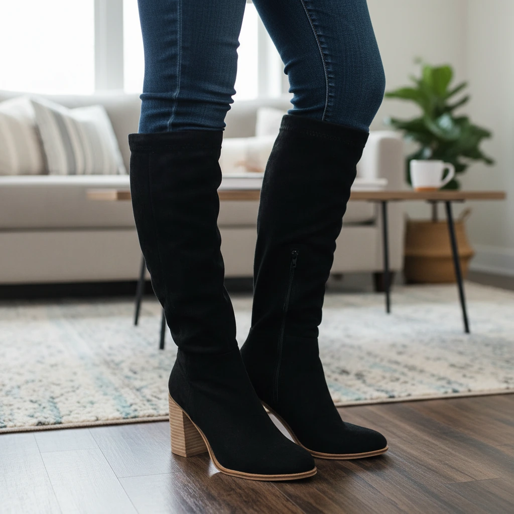 Comfortable Tall Chunky Heel Boots