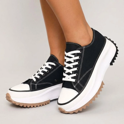 Ladies High Top Lace Up Sneakers - VibreMode