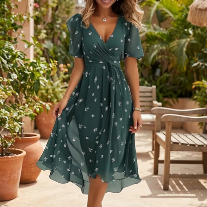 Women's Chic Floral Knee Length Dress