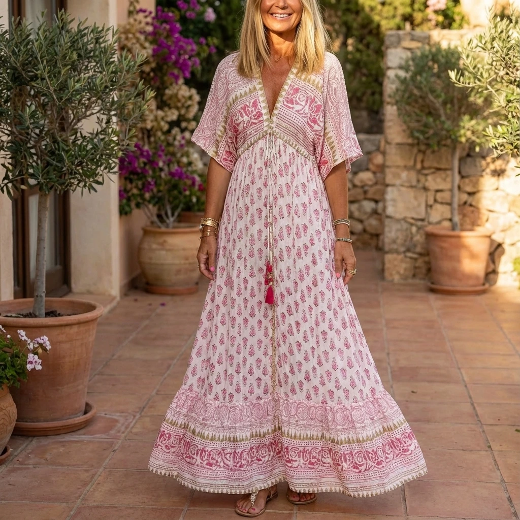 Women's Floral Long Summer Dress - VibreMode