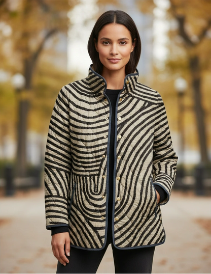 Colorful Patchwork Zip Up Jacket