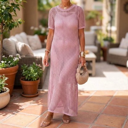 Lightweight Lace Long Evening Dress - VibreMode